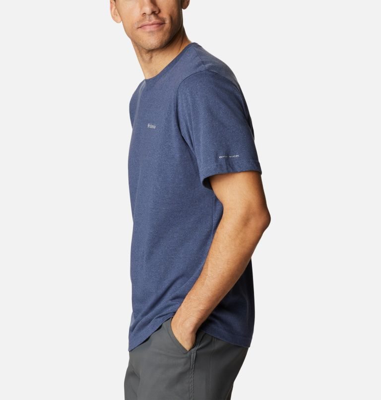 Men's Columbia Thistletown Hills Short Sleeve T Shirts Navy | CA-T186C