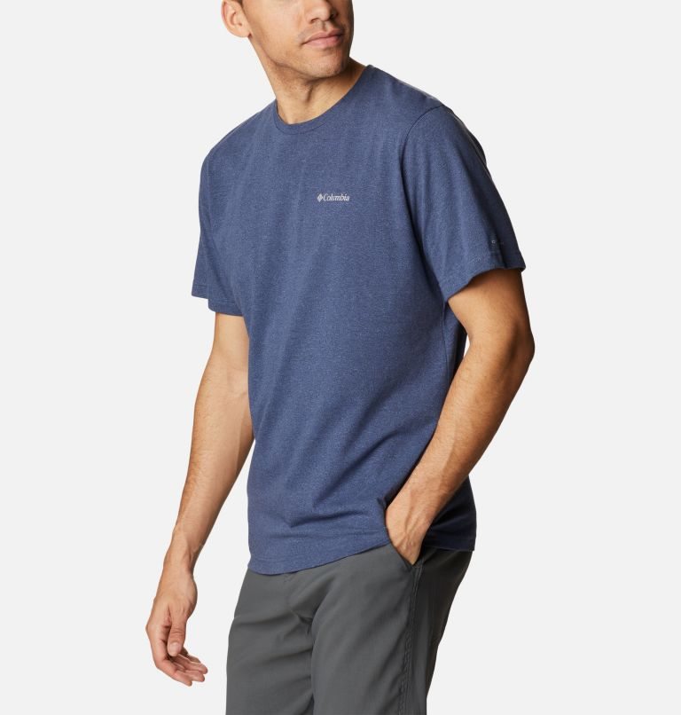 Men's Columbia Thistletown Hills Short Sleeve T Shirts Navy | CA-T186C
