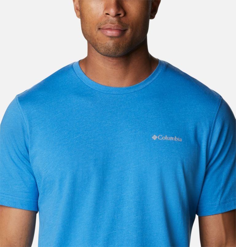 Men's Columbia Thistletown Hills Short Sleeve T Shirts Blue | CA-UAL84