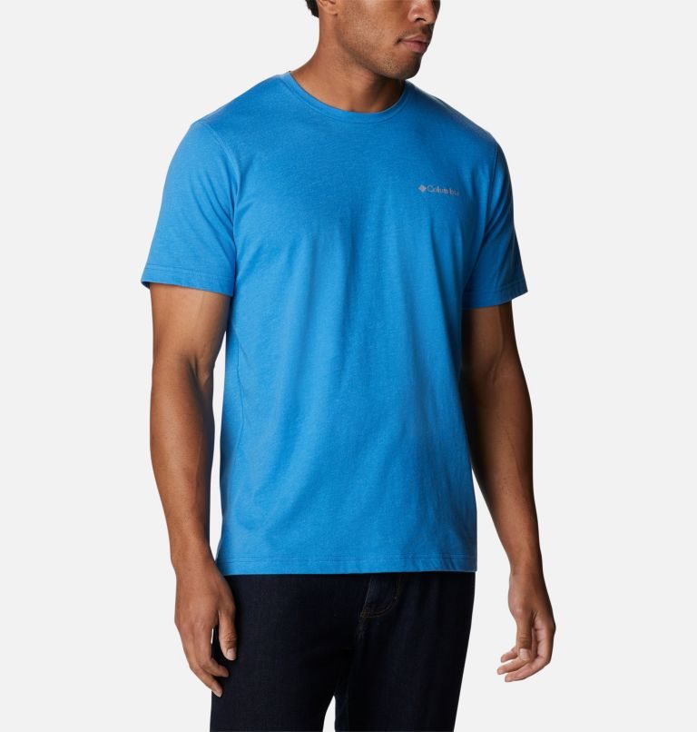 Men's Columbia Thistletown Hills Short Sleeve T Shirts Blue | CA-UAL84
