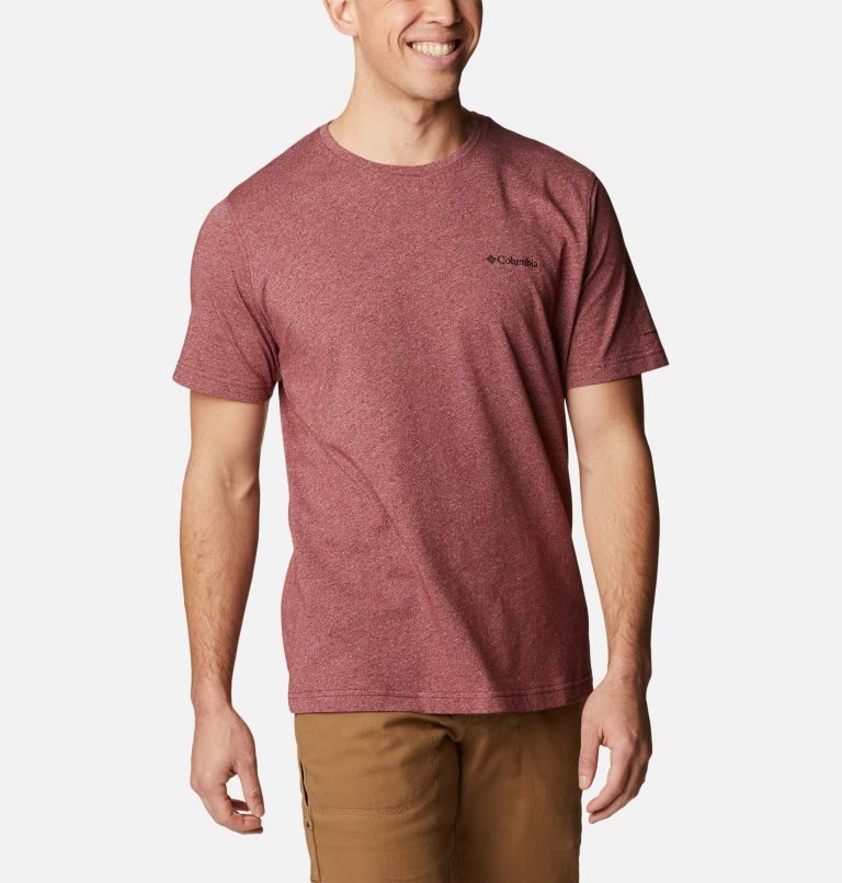 Men's Columbia Thistletown Hills Short Sleeve T Shirts Red | CA-V51L8