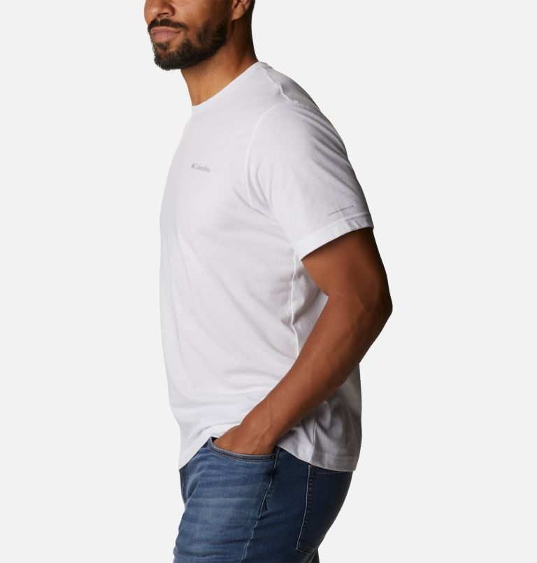 Men's Columbia Thistletown Hills Short Sleeve T Shirts White | CA-W4580