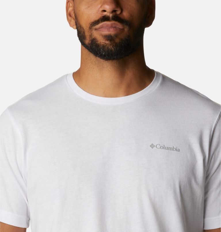 Men's Columbia Thistletown Hills Short Sleeve T Shirts White | CA-W4580
