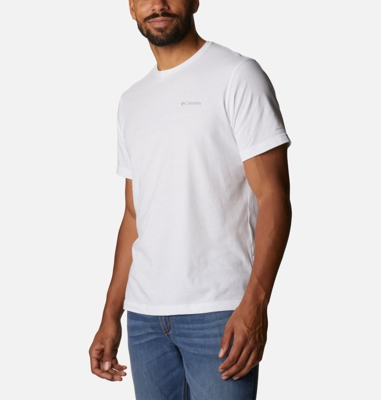 Men's Columbia Thistletown Hills Short Sleeve T Shirts White | CA-W4580