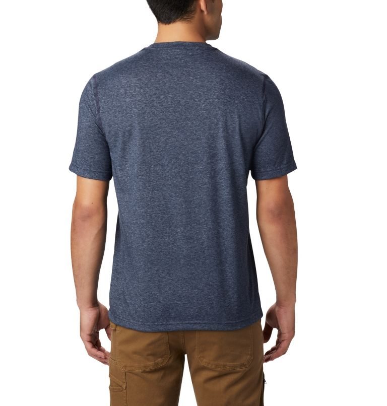 Men's Columbia Thistletown Park Crew T Shirts Navy | CA-V5304
