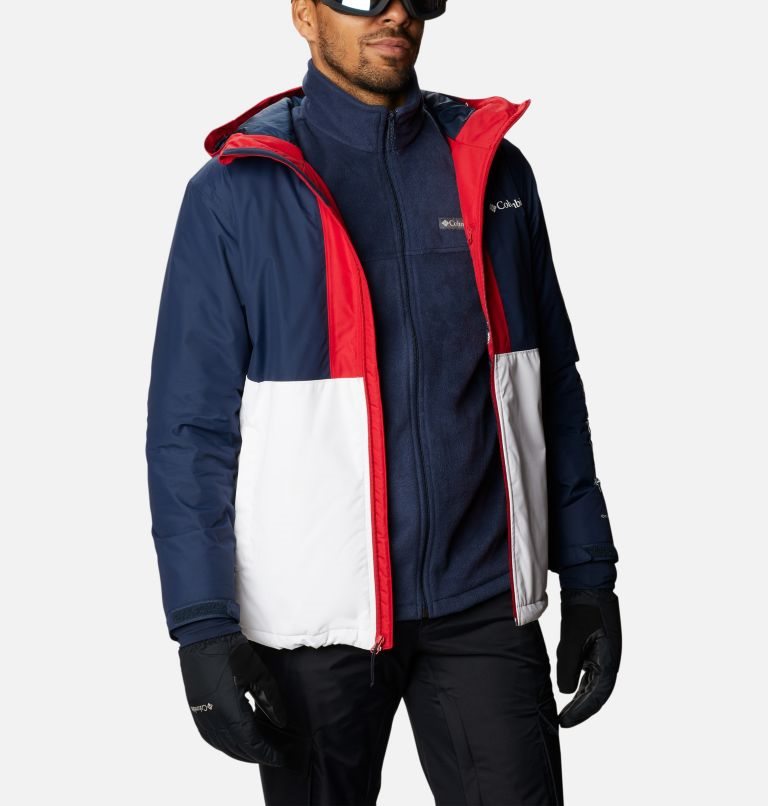 Men's Columbia Timberturner Ski Insulated Jackets Navy / White / Red | CA-S6314