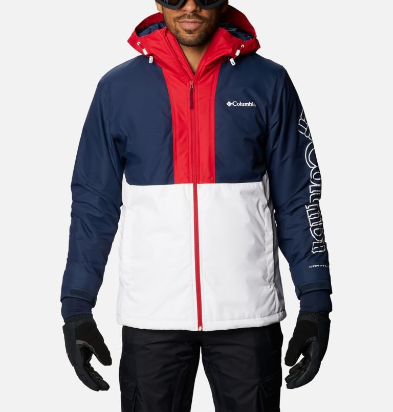 Men\'s Columbia Timberturner Ski Insulated Jackets Navy / White / Red | CA-S6314