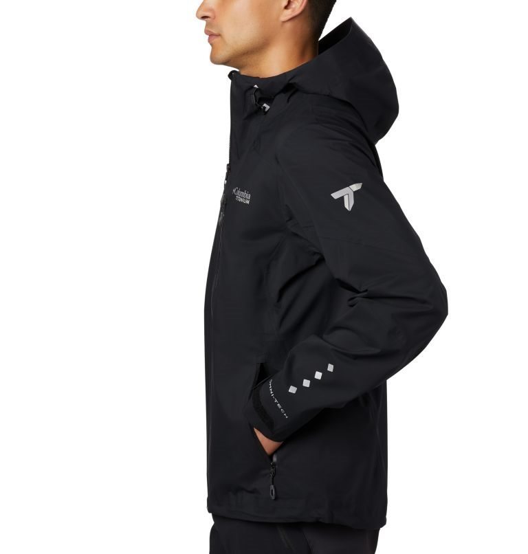 Men's Columbia Titan Pass 2.5L Shell Jackets Black | CA-R5L63