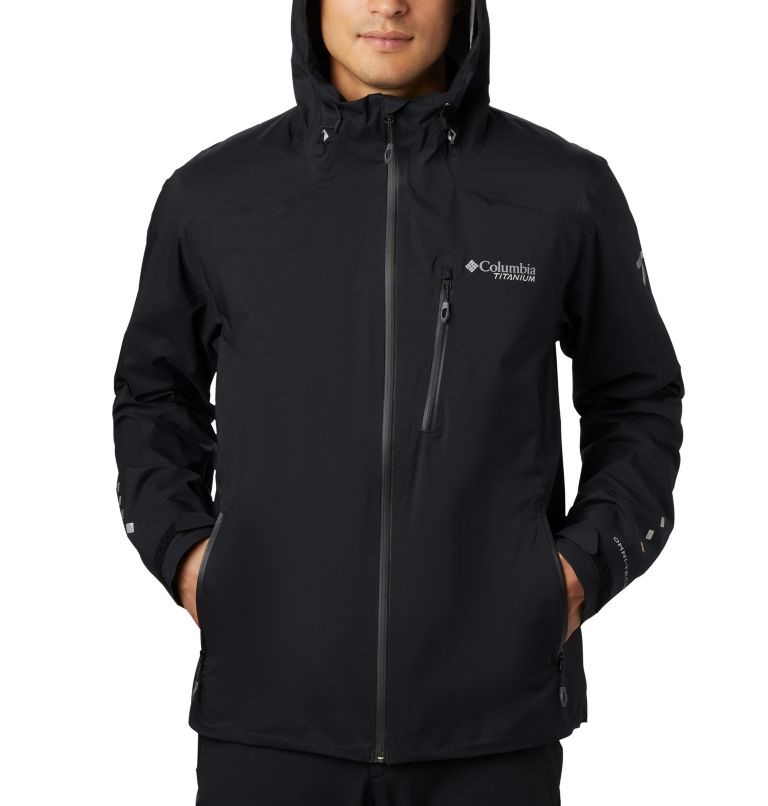 Men's Columbia Titan Pass 2.5L Shell Jackets Black | CA-R5L63