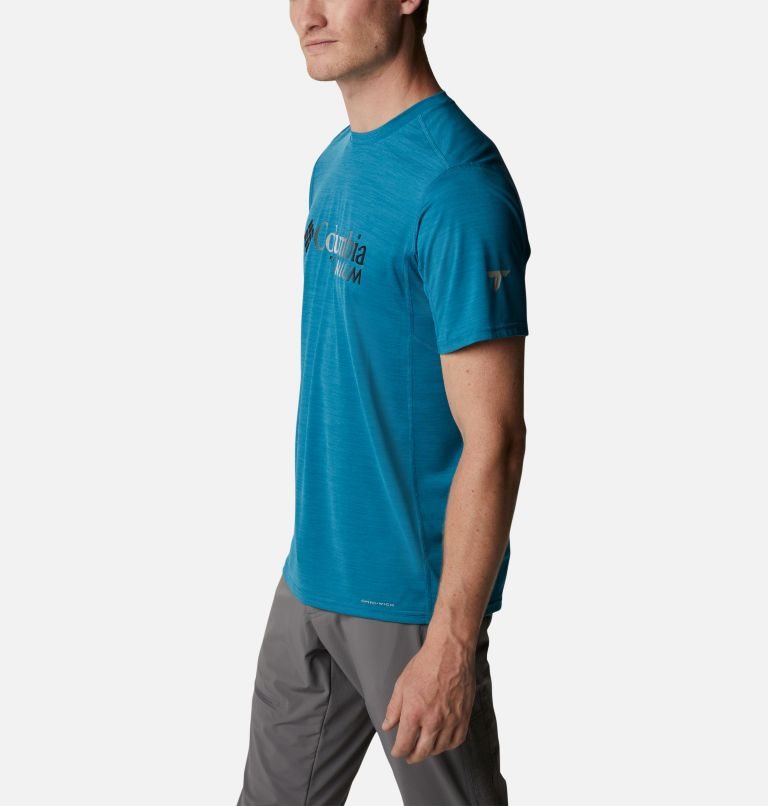 Men's Columbia Titan Pass Graphic T Shirts Turquoise | CA-RC480