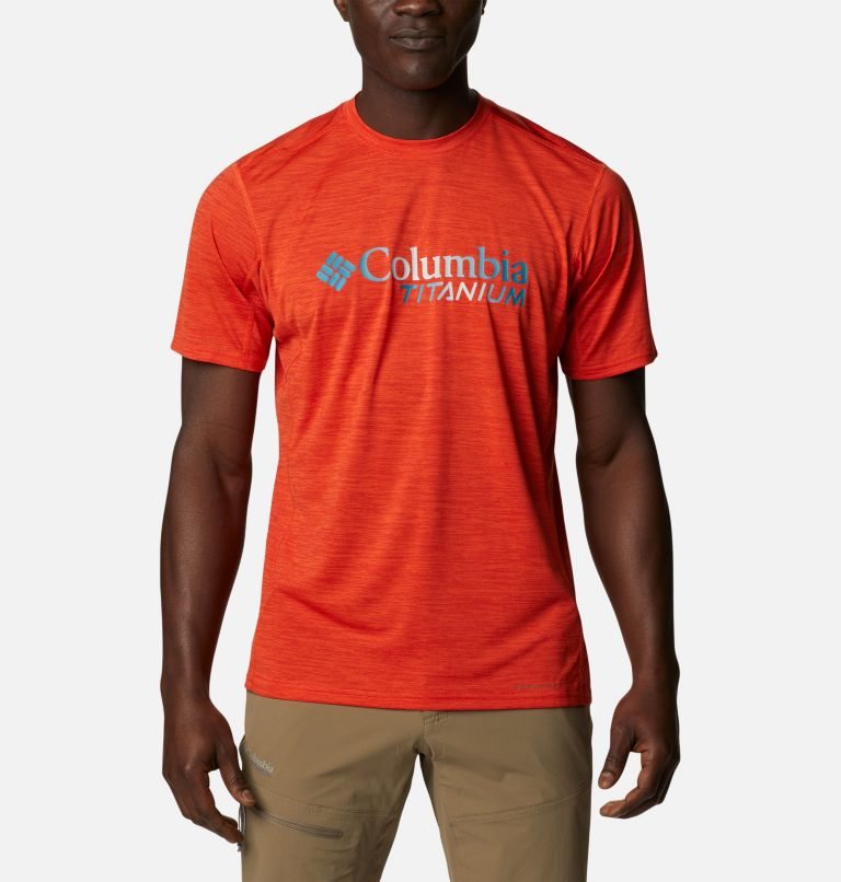 Men\'s Columbia Titan Pass Graphic T Shirts Orange | CA-V5A3L