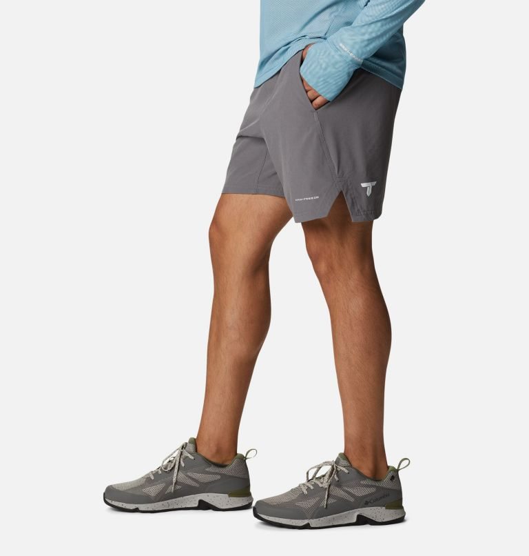 Men's Columbia Titan Pass Lightweight 2.0 Shorts Grey | CA-J5AL1