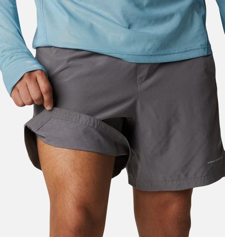 Men's Columbia Titan Pass Lightweight 2.0 Shorts Grey | CA-J5AL1