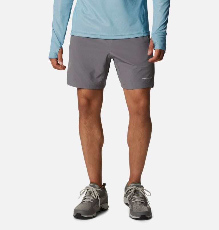 Men\'s Columbia Titan Pass Lightweight 2.0 Shorts Grey | CA-J5AL1