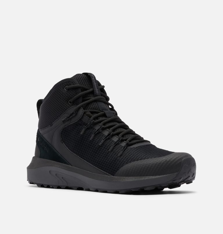 Men's Columbia Trailstorm Mid Waterproof Hiking Shoes Black | CA-T8AL1