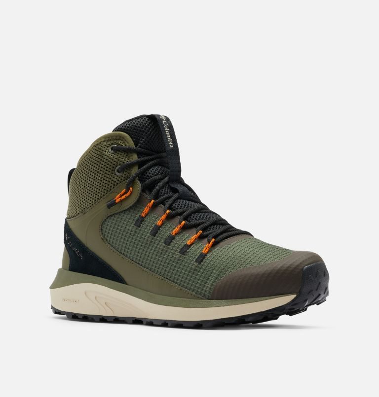 Men's Columbia Trailstorm Mid Waterproof Hiking Shoes Olive | CA-XL486