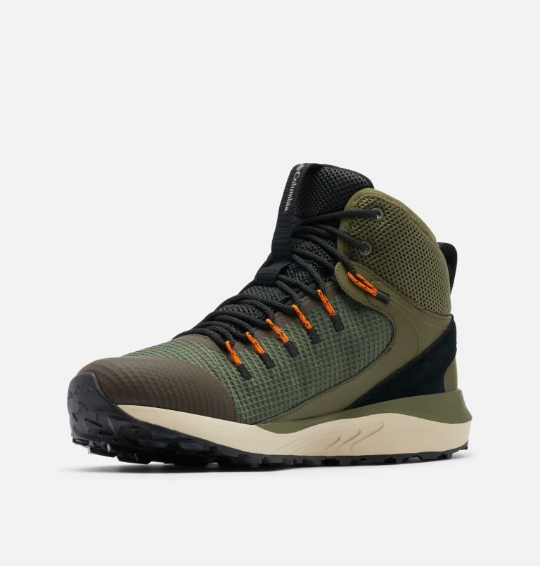 Men's Columbia Trailstorm Mid Waterproof Hiking Shoes Olive | CA-XL486