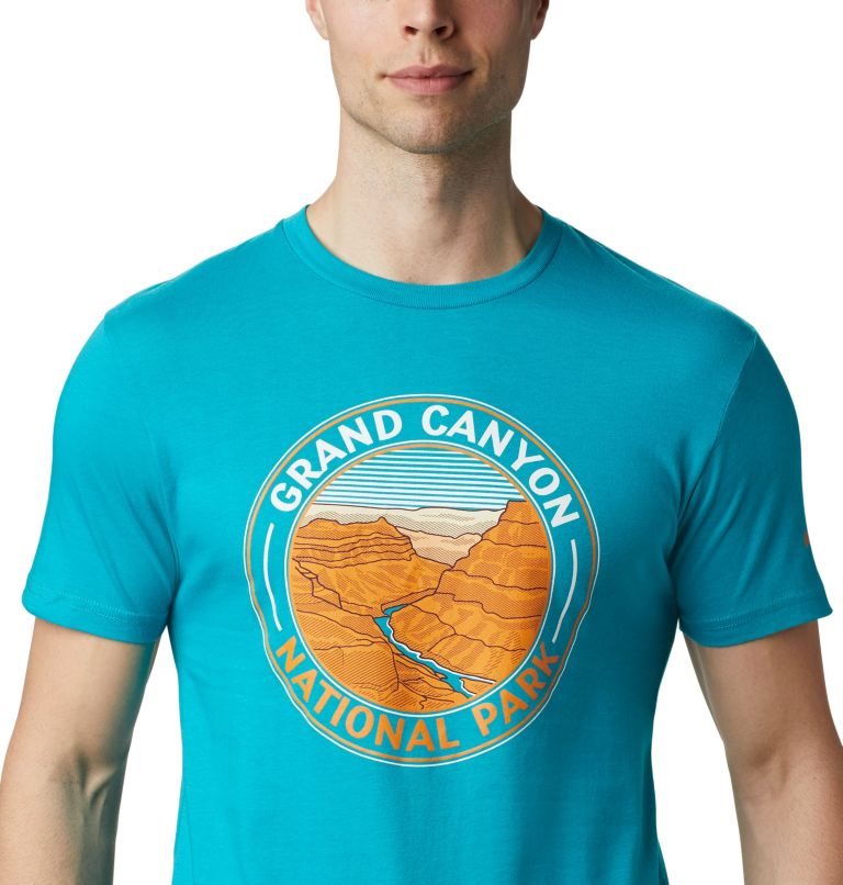 Men's Columbia Tungsten Cotton T Shirts Turquoise | CA-A806C