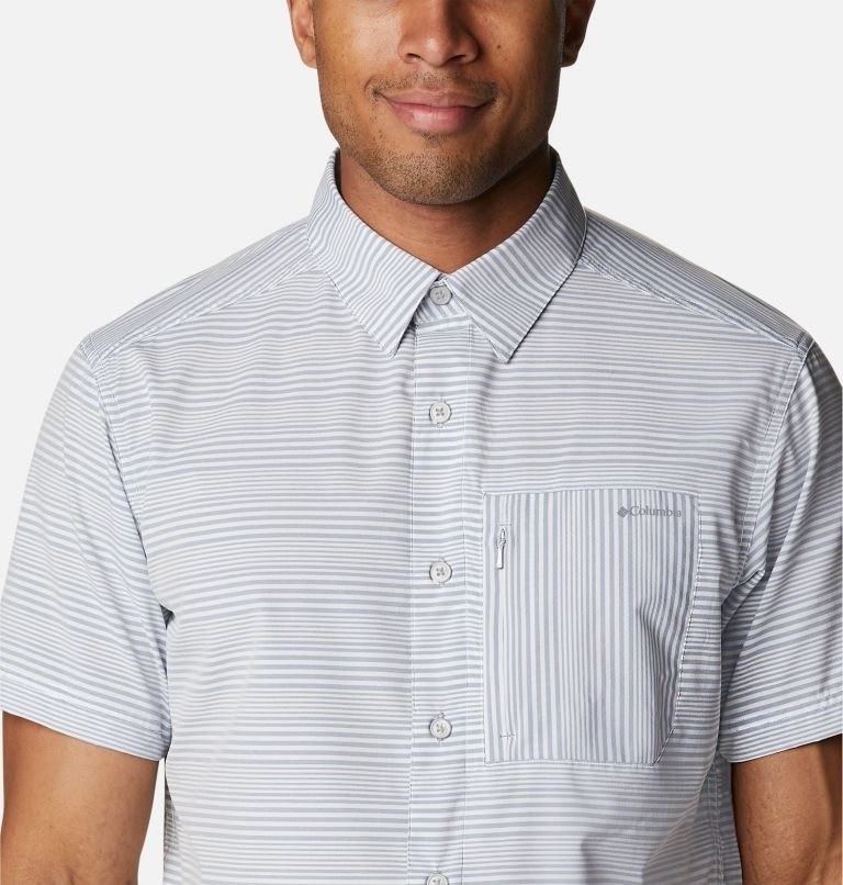 Men's Columbia Twisted Creek III Short Sleeve Shirts Stripe | CA-HC0L6