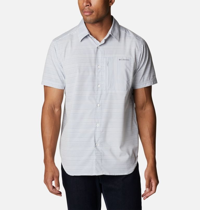 Men\'s Columbia Twisted Creek III Short Sleeve Shirts Stripe | CA-HC0L6