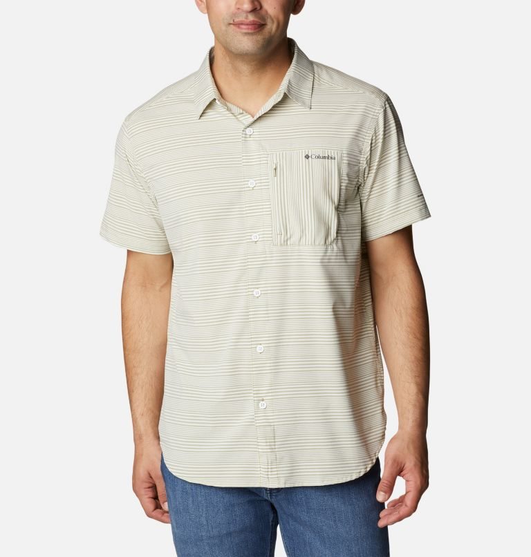 Men\'s Columbia Twisted Creek III Short Sleeve Shirts Stripe | CA-T50AL