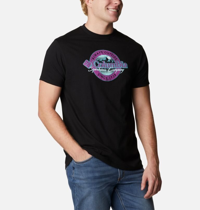 Men's Columbia Ultimate Graphic T Shirts Black | CA-W145L