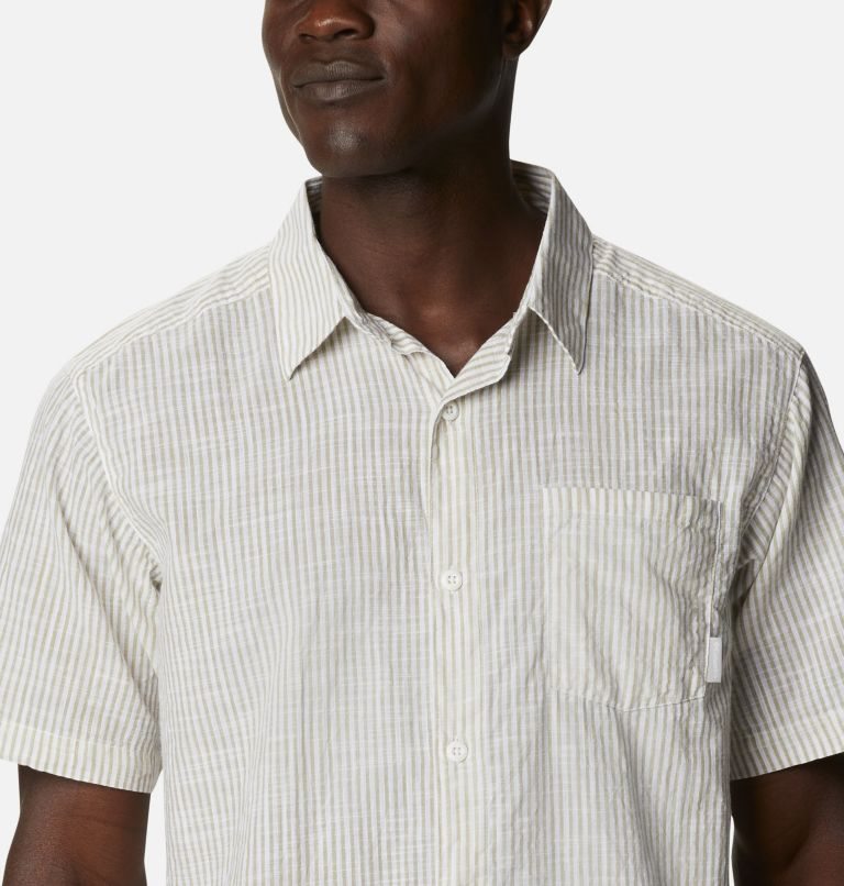 Men's Columbia Under Exposure Yarn-Dye Short Sleeve Shirts Stripe | CA-R16C0