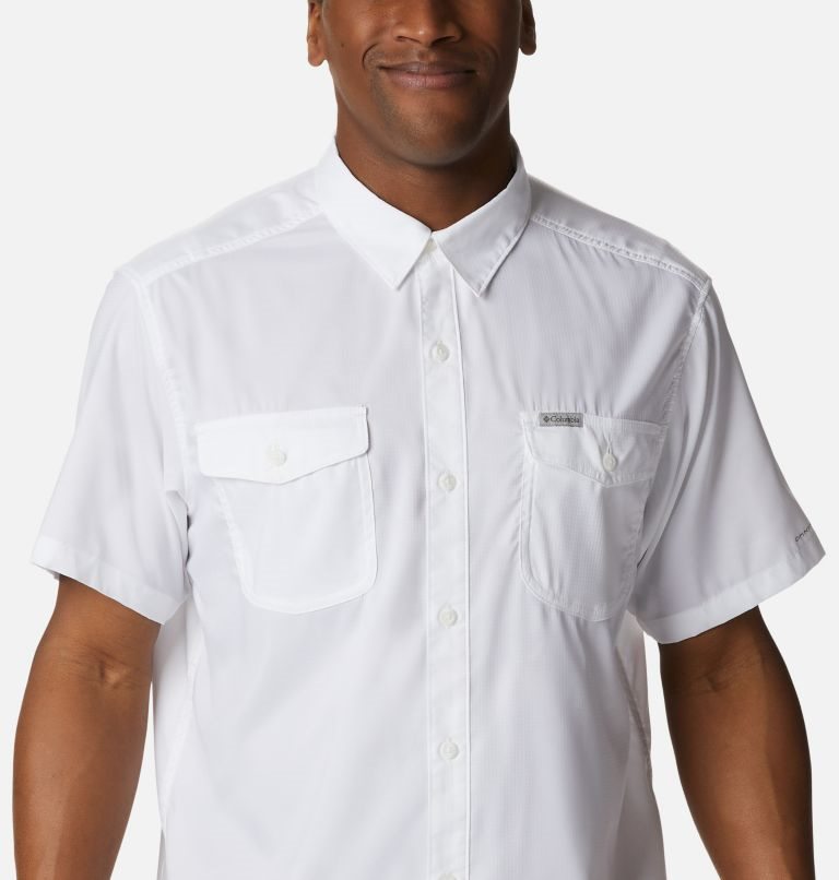 Men's Columbia Utilizer II Solid Short Sleeve Shirts White | CA-B86CA