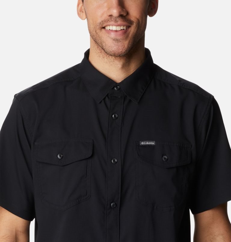 Men's Columbia Utilizer II Solid Short Sleeve Shirts Black | CA-U0A15