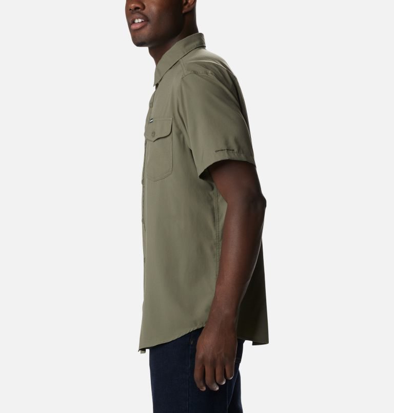 Men's Columbia Utilizer II Solid Short Sleeve Shirts Olive | CA-V4AC8