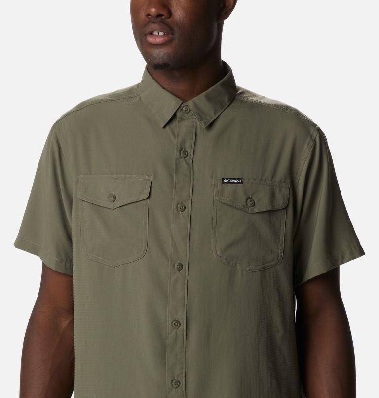 Men's Columbia Utilizer II Solid Short Sleeve Shirts Olive | CA-V4AC8