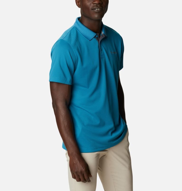 Men's Columbia Utilizer Polo Shirts Blue | CA-W3L64