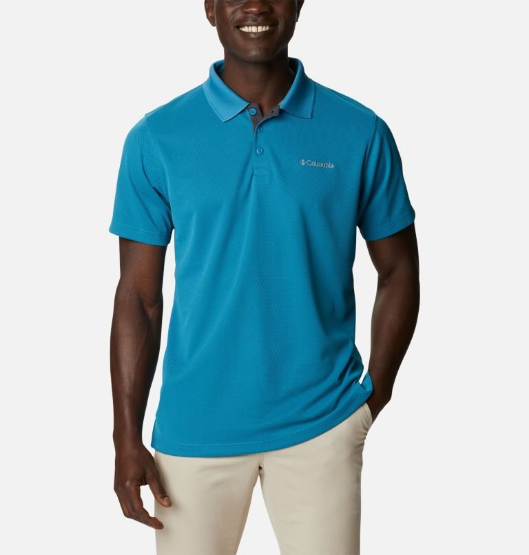 Men\'s Columbia Utilizer Polo Shirts Blue | CA-W3L64