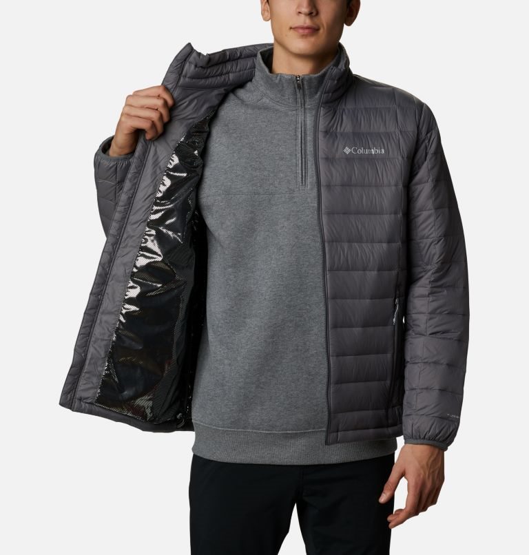 Men's Columbia Voodoo Falls 590 TurboDown Jackets Dark Grey | CA-D450A