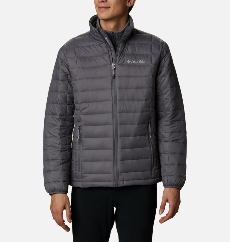Men\'s Columbia Voodoo Falls 590 TurboDown Jackets Dark Grey | CA-D450A