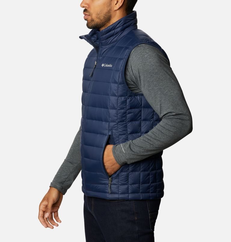 Men's Columbia Voodoo Falls 590 TurboDown Vest Navy | CA-P1564
