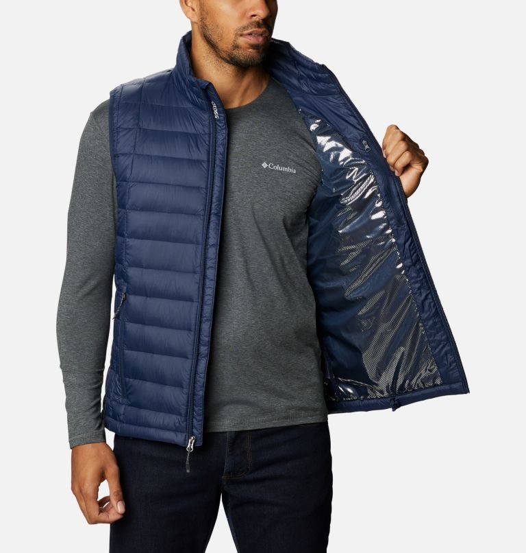 Men's Columbia Voodoo Falls 590 TurboDown Vest Navy | CA-P1564