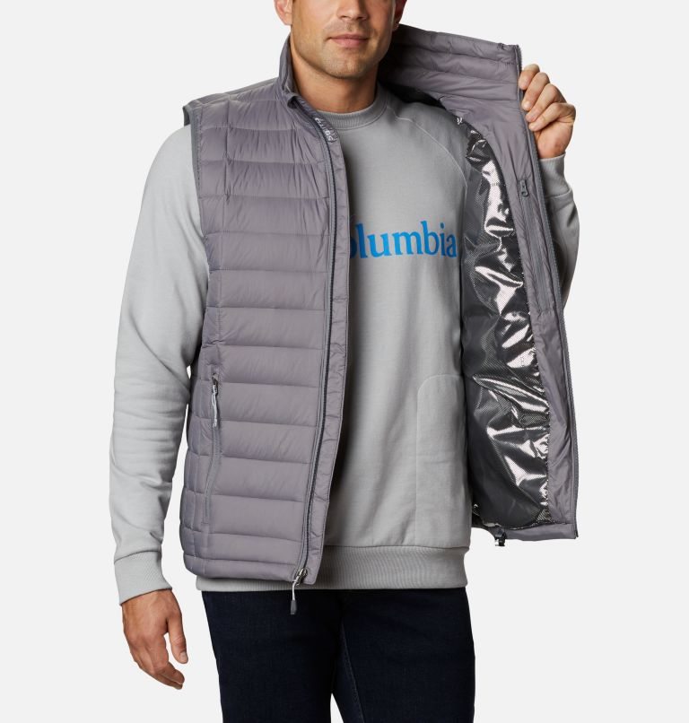 Men's Columbia Voodoo Falls 590 TurboDown Vest Grey | CA-VL486