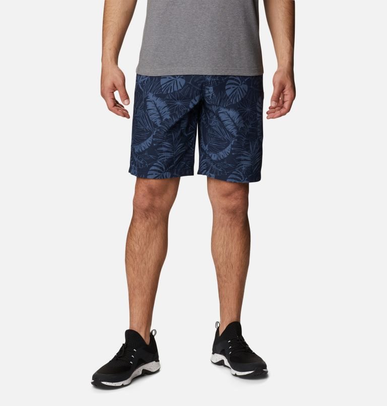 Men\'s Columbia Washed Out Printed Shorts Navy | CA-S31L0