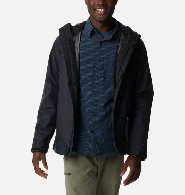 Men's Columbia Watertight II Rain Jackets Black | CA-N1C80
