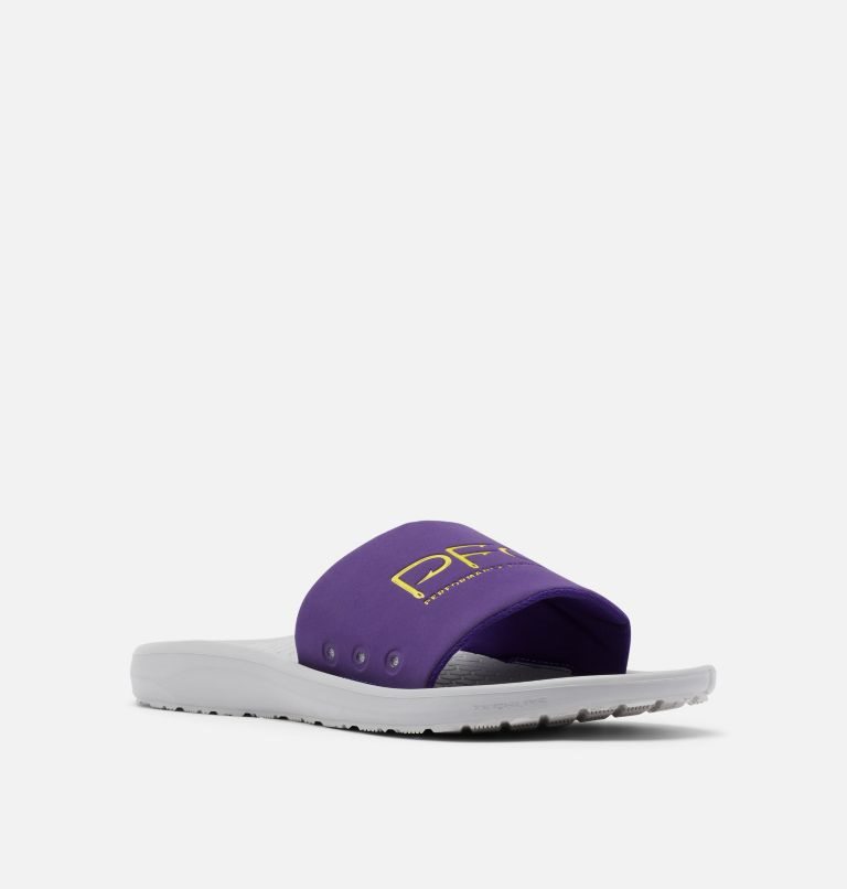 Men's Columbia Yachtrocker PFG Slides Purple / Grey | CA-U5L68