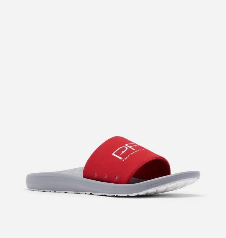 Men's Columbia Yachtrocker PFG Slides Red / Grey | CA-F0CL6