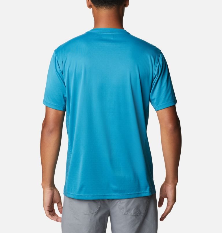 Men's Columbia Zero Ice Cirro-Cool Short Sleeve T Shirts Blue | CA-B1LA6