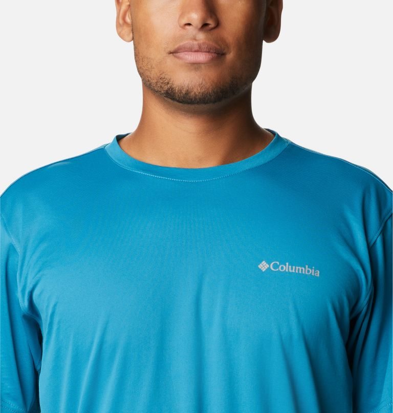 Men's Columbia Zero Ice Cirro-Cool Short Sleeve T Shirts Blue | CA-B1LA6