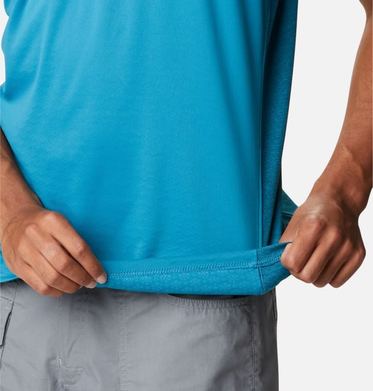 Men's Columbia Zero Ice Cirro-Cool Short Sleeve T Shirts Blue | CA-B1LA6