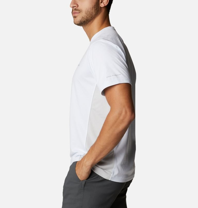 Men's Columbia Zero Ice Cirro-Cool Short Sleeve T Shirts White | CA-W4365