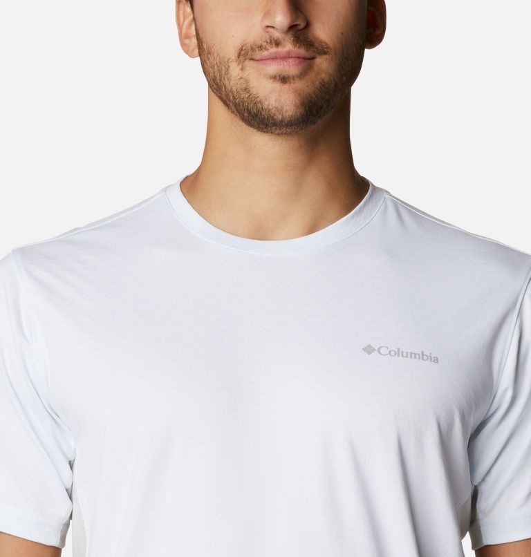 Men's Columbia Zero Ice Cirro-Cool Short Sleeve T Shirts White | CA-W4365