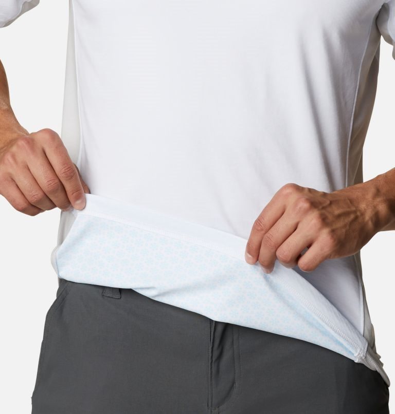 Men's Columbia Zero Ice Cirro-Cool Short Sleeve T Shirts White | CA-W4365