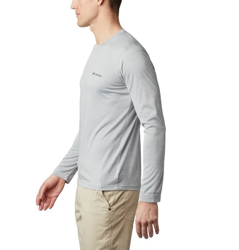 Men's Columbia Zero Rules Long Sleeve Sweatshirts Light Grey | CA-F1586