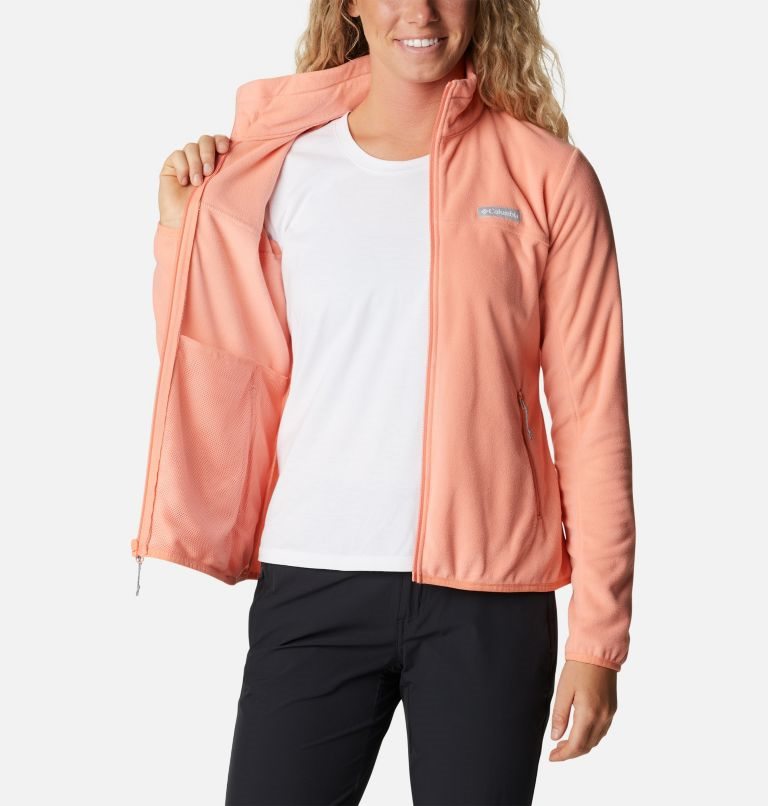 Women's Columbia Ali Peak Full Zip Fleece Jackets Coral | CA-Q6018
